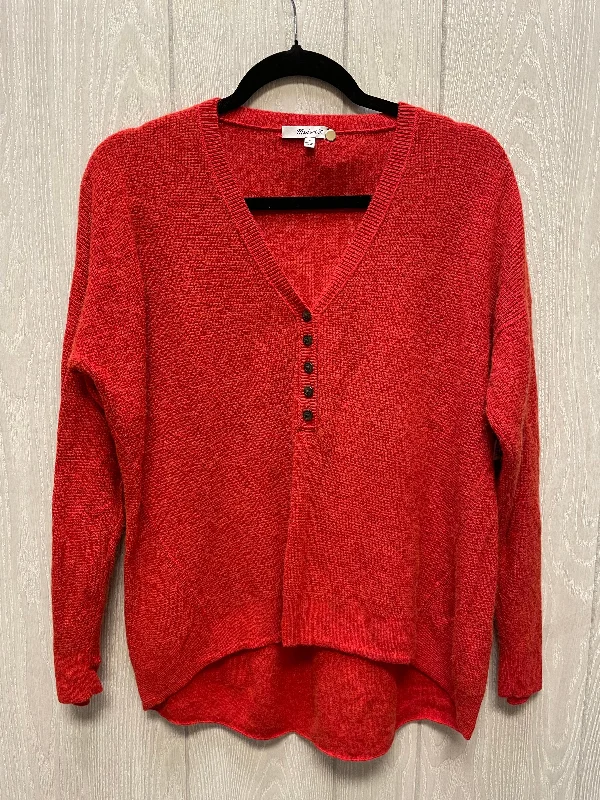 Embroidered women's sweaterSweater By Madewell In Red, Size: M