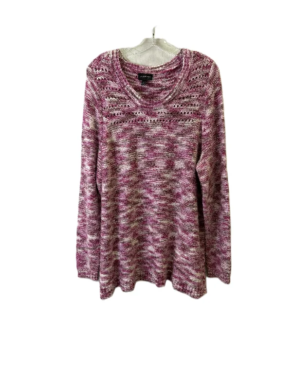 Crew neck women's sweaterSweater By Lane Bryant In Pink, Size: 18