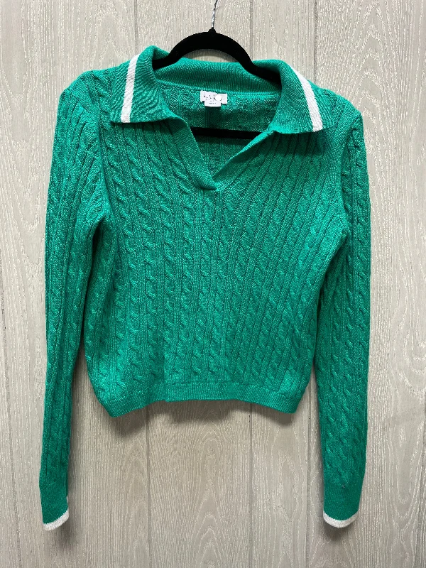 Ruffle women's sweaterSweater By Nicole Miller In Green, Size: L