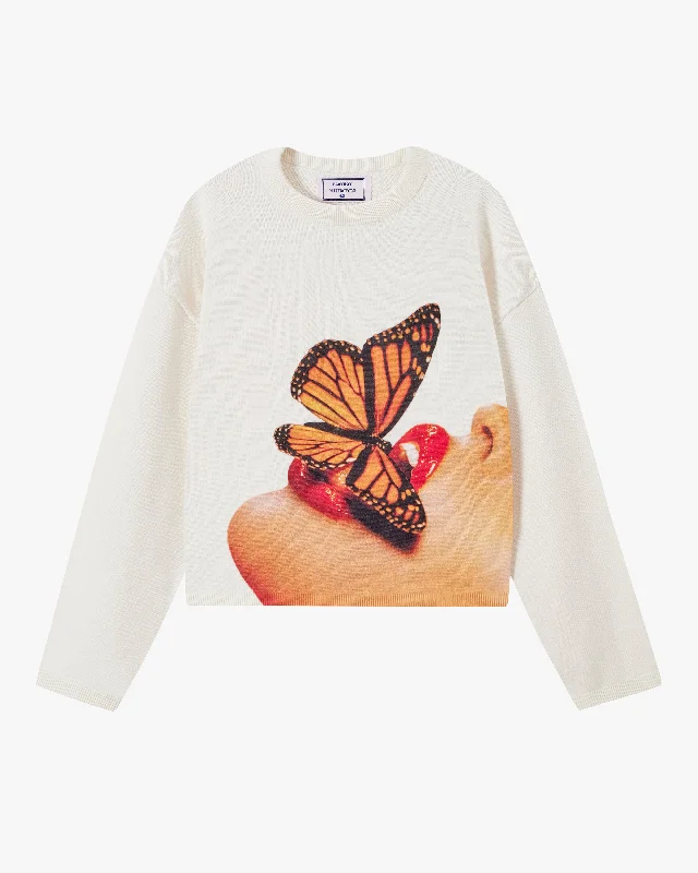 Cable-knit women's sweaterBUTTERFLY KISS SWEATER