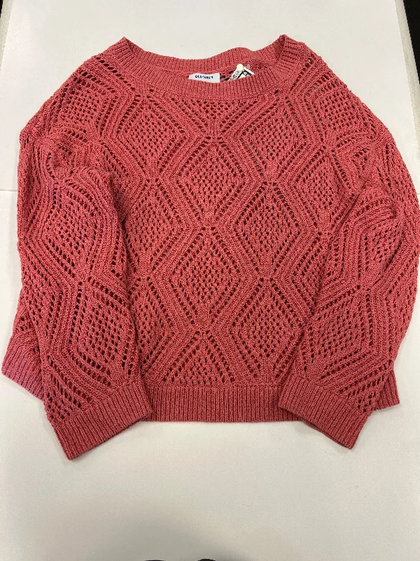 Leather-look women's sweaterSweater By Old Navy In Coral, Size: L