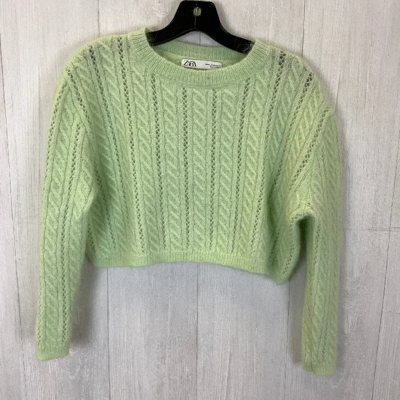 Button-down women's sweaterLime Green Sweater Zara, Size M