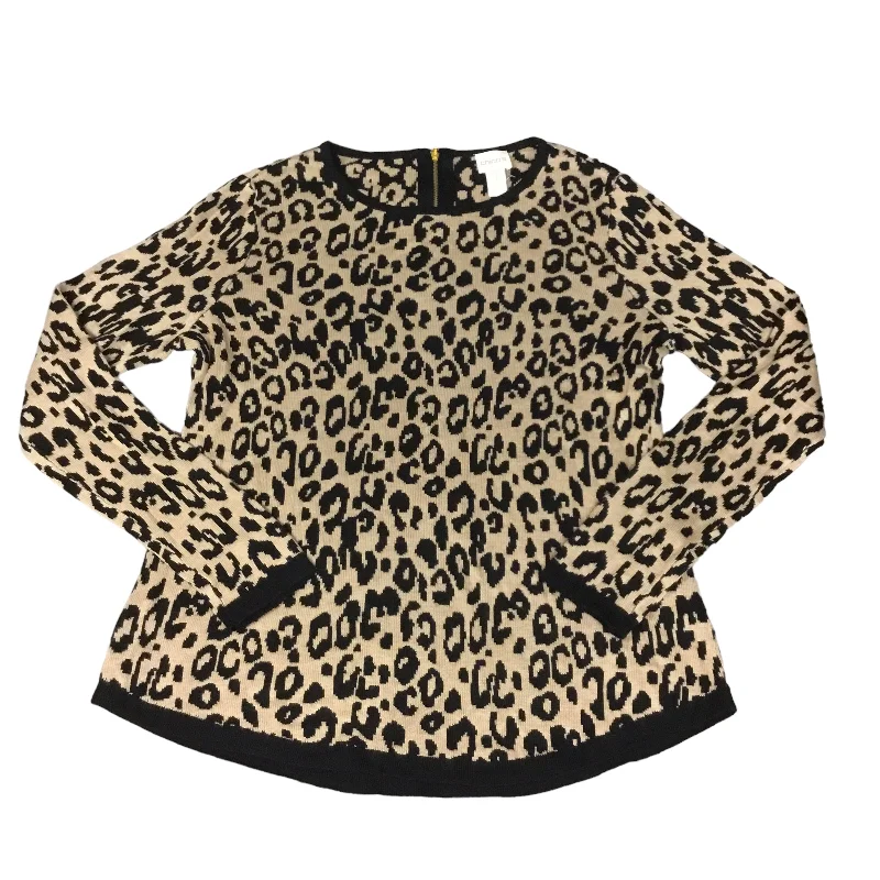 Lace women's sweaterSweater By Chicos In Animal Print, Size: M