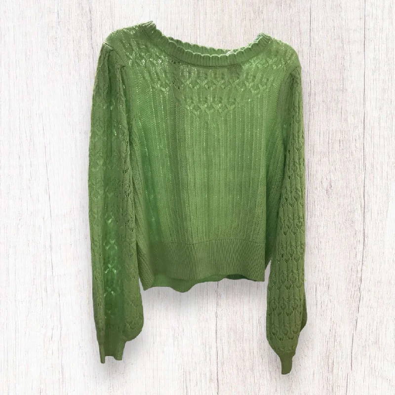 Ripped and distressed women's sweaterSweater By Opheliarose In Green, Size: Xl