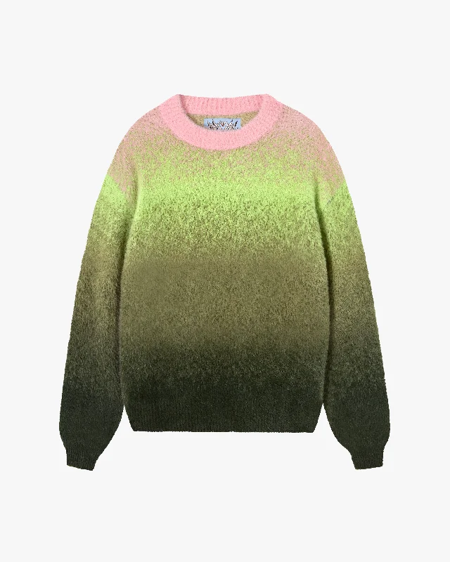 Embellished women's sweaterGRADIENT COZY SWEATER GREEN