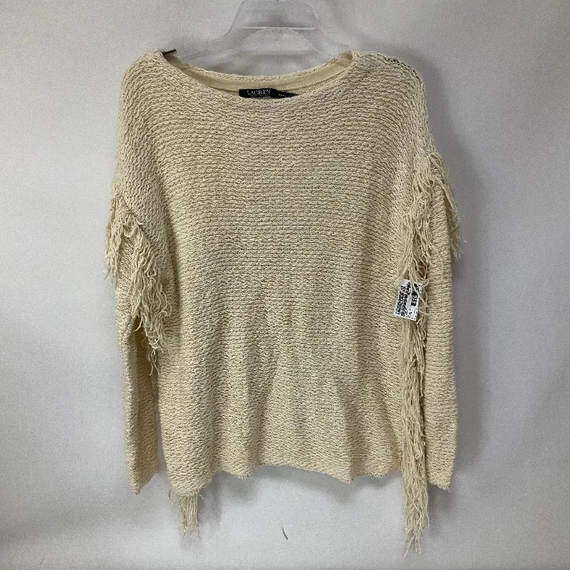 Zipper women's sweaterCream Sweater Lauren By Ralph Lauren, Size M