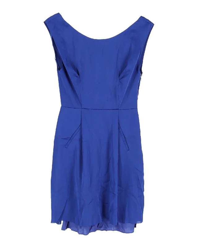 Bell sleeve dresses for womenAcne Studios Betty Fluid Satin Mini Dress in Blue Polyester