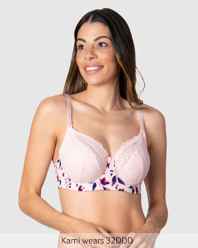 lingerie made from organic cottonTemptation Lace Nursing Bra - Bloom