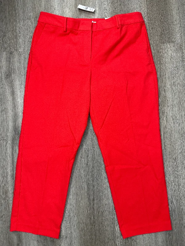 High-waisted women's jeansPants Cropped By Loft In Red, Size: Xl