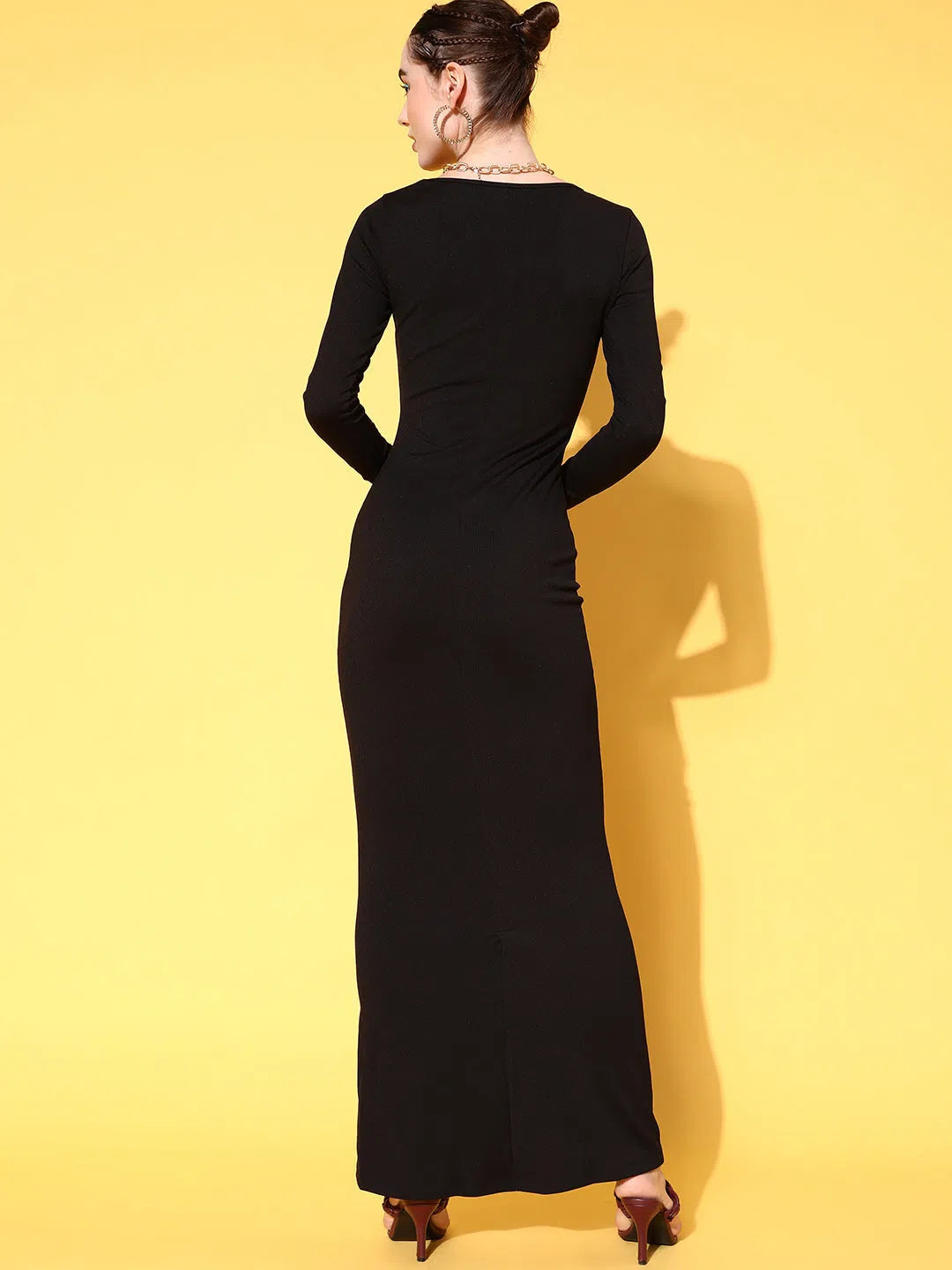 Winter dresses for cold weatherVeni Vidi Vici Black Bodycon Maxi Dress