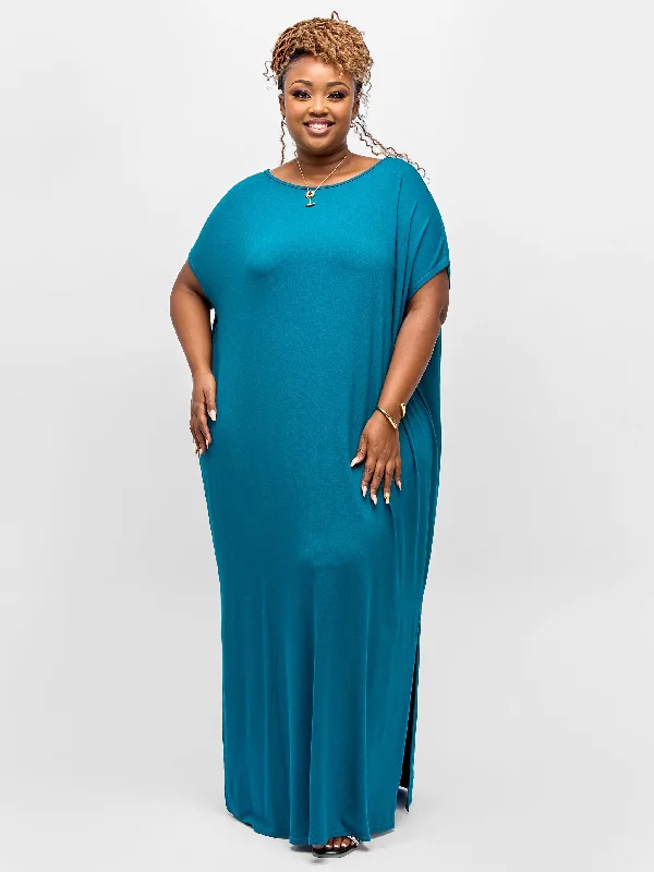 Plus-size dresses for womenVivo Essentials Dolman Maxi Dress - Teal