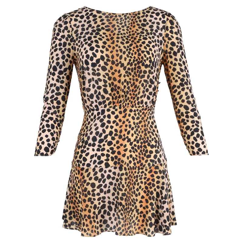 Tight-fitting dresses for womenRixo Mini Dress in Animal Print Silk