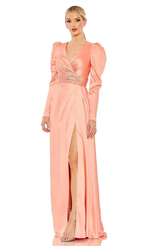 Vintage women's dressesMac Duggal - 12404 Long Sleeve Wrap Gown