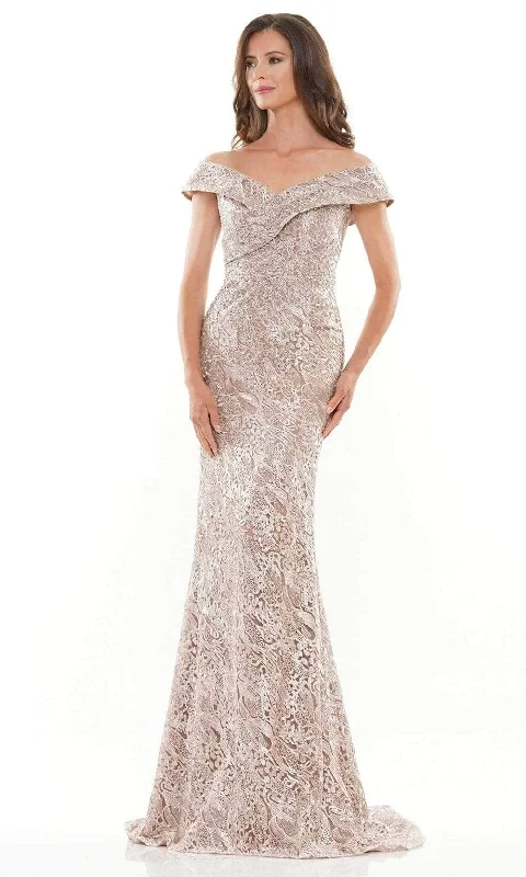 Bell sleeve dresses for womenRina Di Montella RD2740 - Embroidered Mermaid Formal Gown