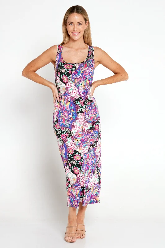 Maxi dresses for womenFindon Midi Slip Dress - Pink Paisley