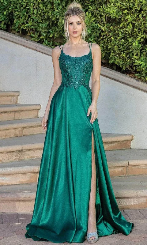 Sleeveless dresses for womenDancing Queen 4247 - Embroidered Scoop Neck Long Dress