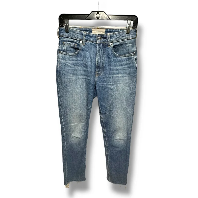 Jeans with distressing at the kneesJeans Flared By Everlane In Blue Denim, Size: 0