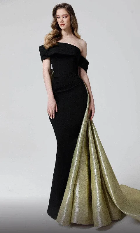 Short and sweet dresses for womenMNM Couture N0466 - Off Shoulder Asymmetric Evening Gown