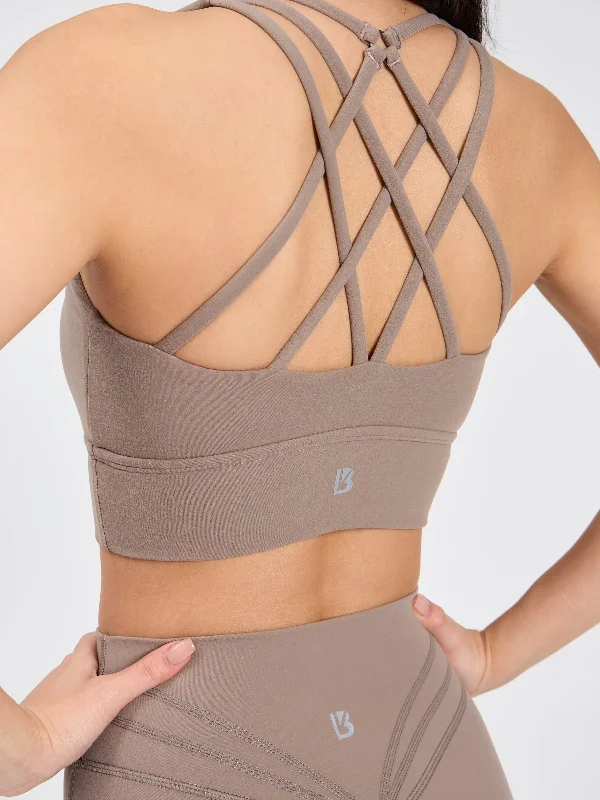 lingerie with lace details on the legsRevolution Sports Bra - Chai Latte