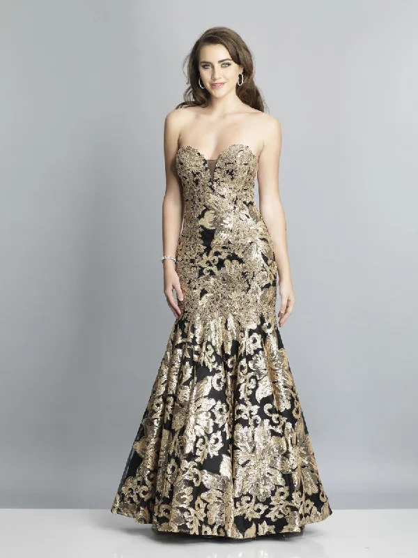 Evening women's dressesDave & Johnny - A6768 Sleeveless Beaded Lace Trumpet Evening Gown