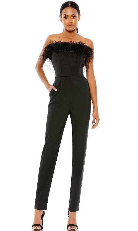 Midi dresses for womenIeena Duggal 68146 - Feathered Strapless Formal Jumpsuit