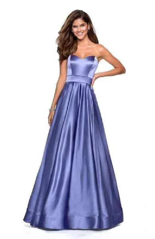 Velvet dresses for winterLa Femme - 27506 Strapless Sweetheart Metallic Empire Gown