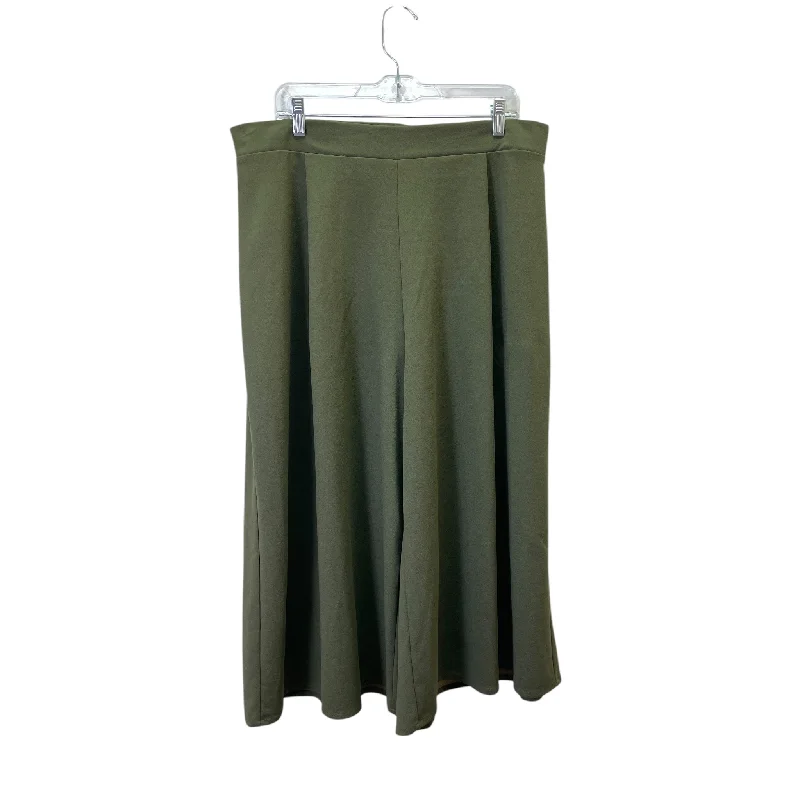 Gym wear women's leggingsPants Wide Leg By Melloday In Green, Size:1X