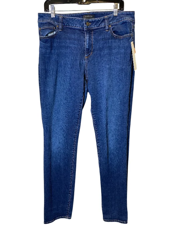 Stretch denim with spandex for added flexibilityJeans Skinny By Ann Taylor In Blue Denim, Size: 14