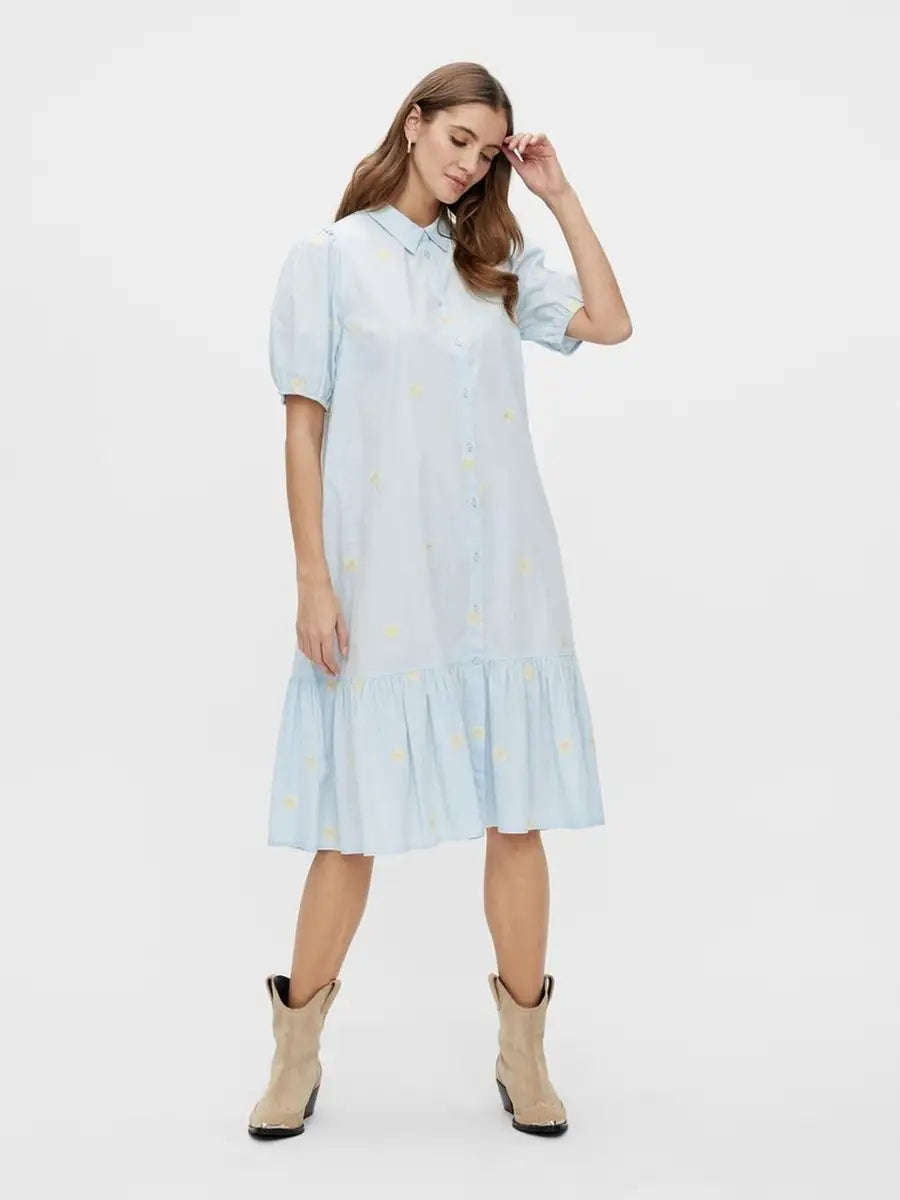 Sustainable dresses for eco-conscious womenFieldflower 2/4 Midi Dress - Whispy Blue