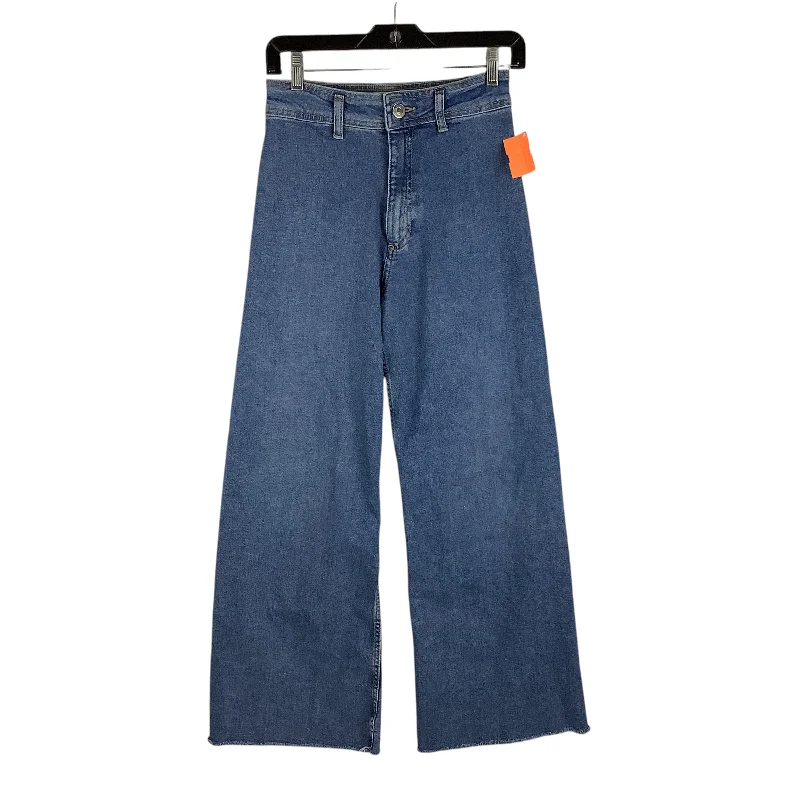 Jeans with a relaxed fit and slight flare at the legs for a retro vibeJeans Wide Leg By Zara In Blue Denim, Size: 4