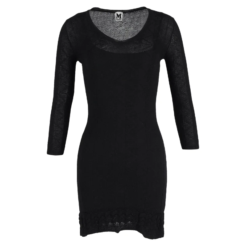 Little white dresses (LWDs) for womenMissoni Long Sleeve Knitted Mini Dress in Black Wool