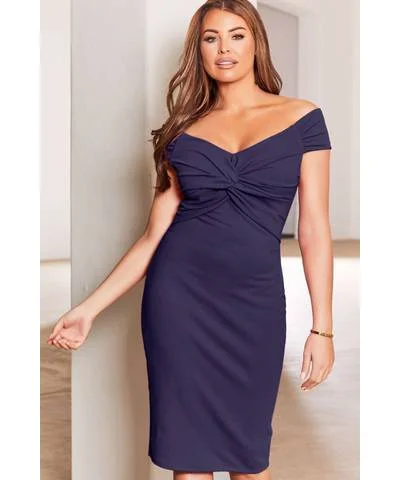 Sheath dresses for womenKnot Midi Dress Navy