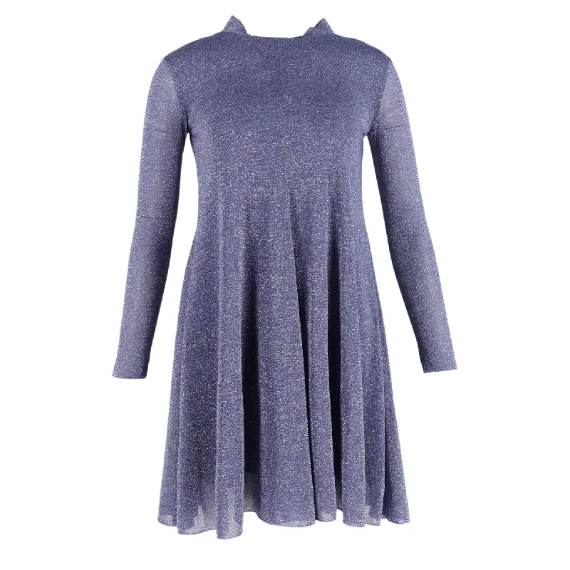 Round-neck dresses for womenMax Mara Long Sleeve Mini Dress in Purple Polyester