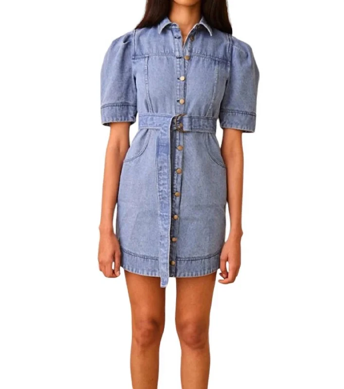 Tight-fitting dresses for womenRobinson Mini Dress In Blockely Denim