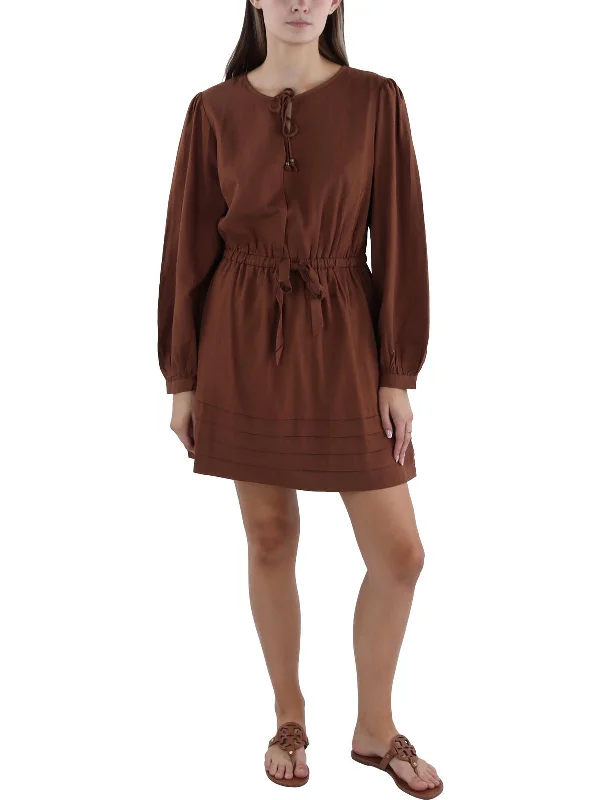 Transitional dresses for in-between seasonsWomens Shutter Pleat Above Knee Mini Dress