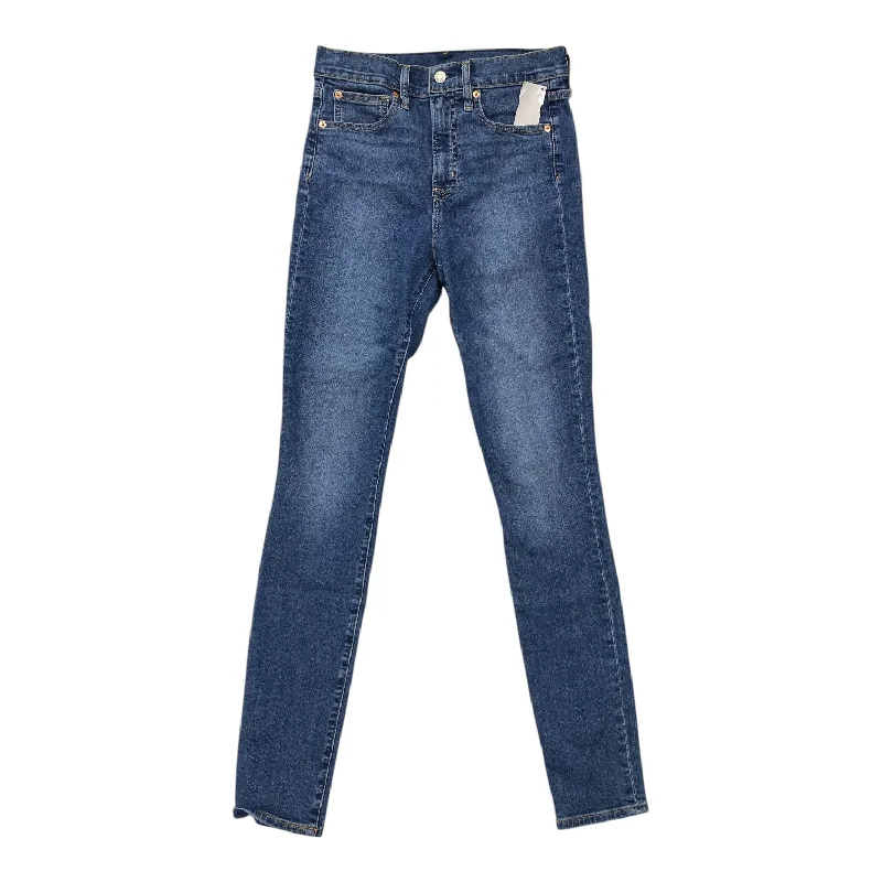 Jeans with contrast stitching and patchwork detailsJeans Skinny By Gap In Blue Denim, Size: 6l