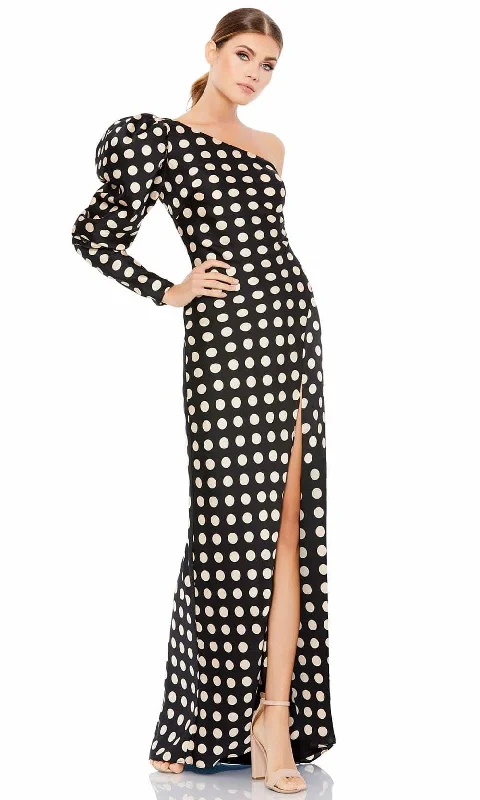 Vintage women's dressesIeena Duggal - 26515 Puff Long Sleeve Polkadot Dress