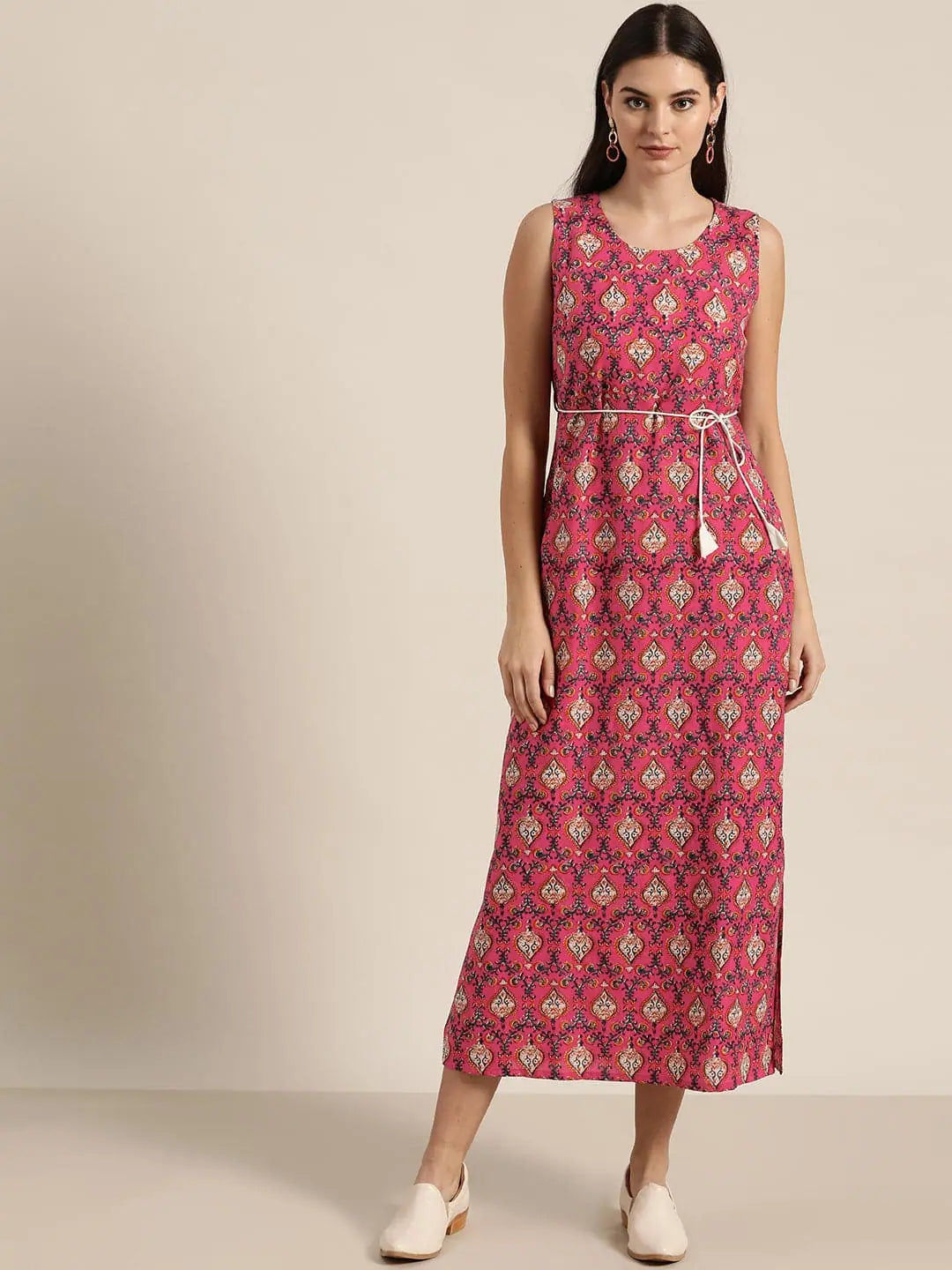 Layering dresses for versatile stylingFuchsia Floral Straight Maxi