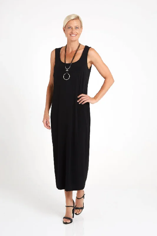 A-line dresses for womenAmy Midi Stretch Slip - Black