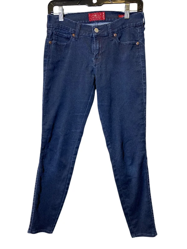 Leather-trimmed jeans for a luxurious touchJeans Skinny By Lucky Brand In Blue Denim, Size: 4