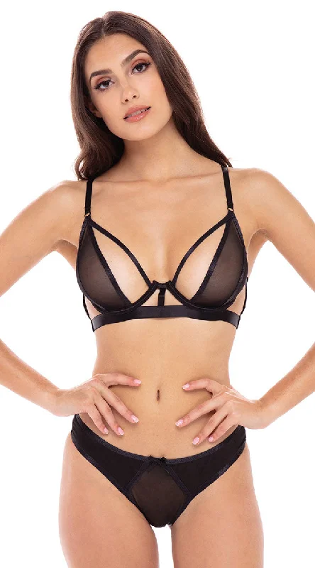 plus size satin lingerieNew In Town Mesh Bra Set