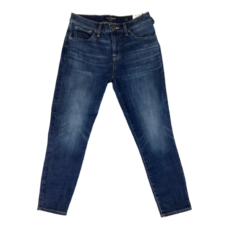 Jeans with distressing at the thighsJeans Skinny By Lucky Brand In Blue Denim, Size: 6