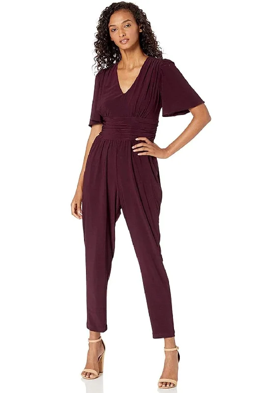 Custom-made dresses for personalized fitsTaylor - 1564M Short Sleeve Ruched Tapering Jumpsuit