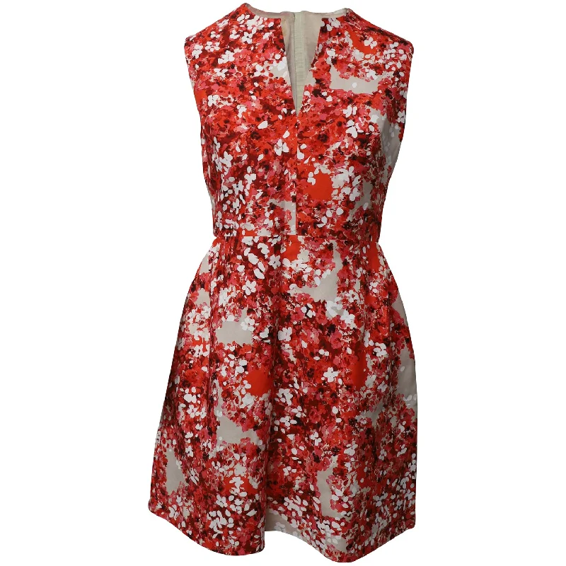 Plunging neckline dresses for womenGiambattista Valli Floral Sleeveless Mini Dress in Red Cotton