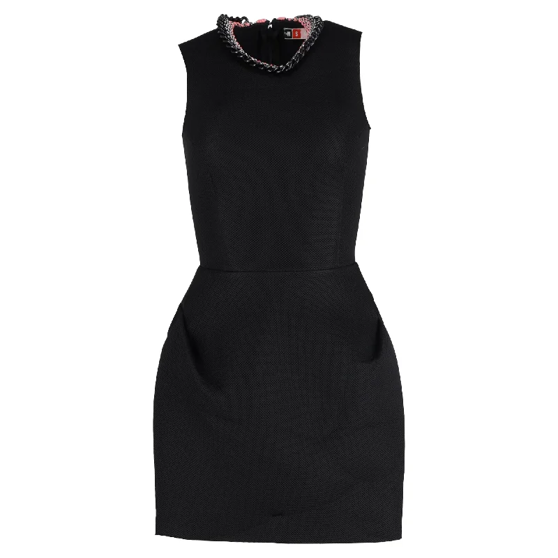 Lace dresses for womenMSGM Mock-Neck Sleeveless Mini Dress in Black Polyester