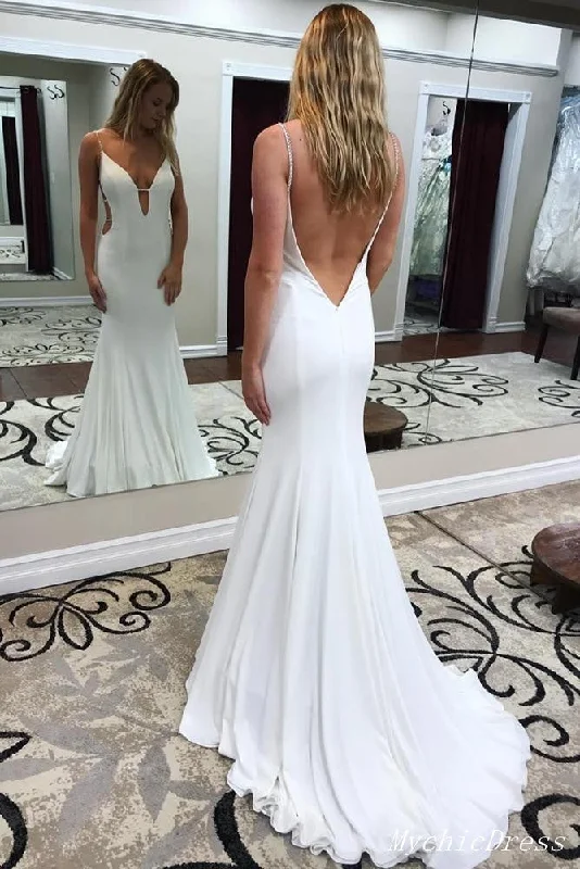 Workout dresses for active lifestylesSimple Ivory Satin Beach Wedding Dresses UK Long Mermaid Maxi Dress