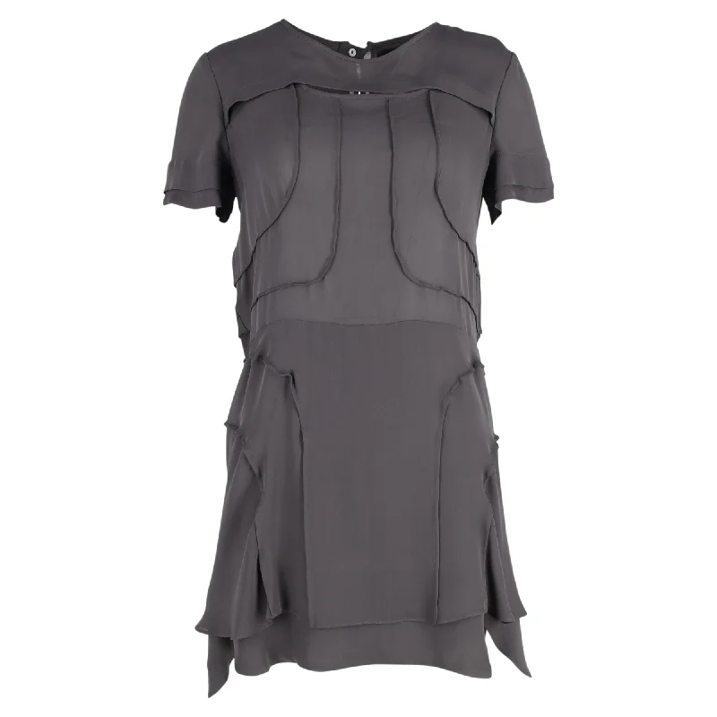 Workwear women's dressesIsabel Marant Short Sleeve Mini Dress in Grey Silk