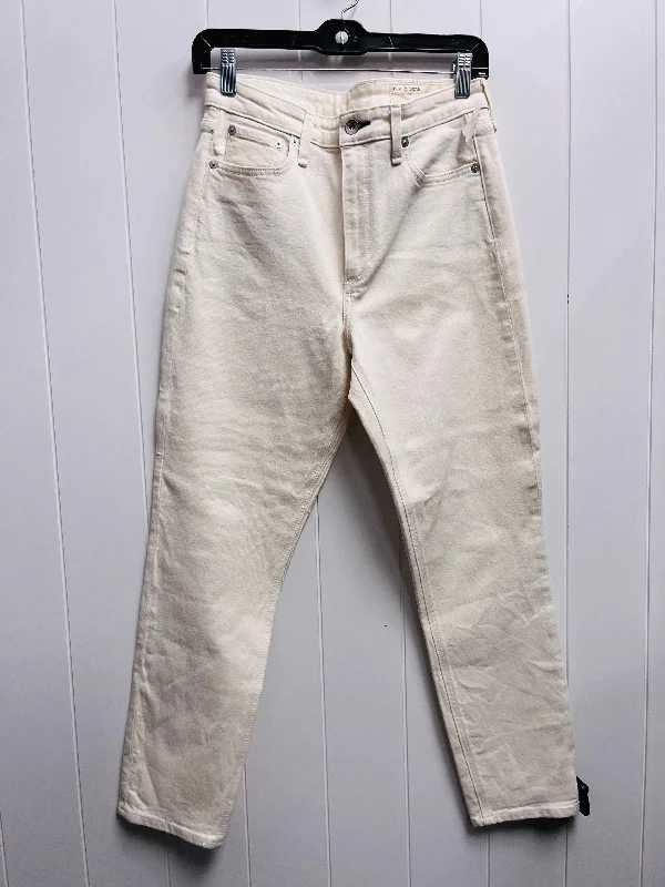 Rigid denim women's jeansJeans Straight By Rag & Bones Jeans In Cream Denim, Size: 4