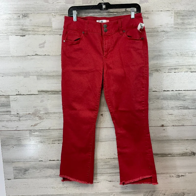 Skinny fit women's jeansJeans Cropped By Cabi In Red Denim, Size: 8