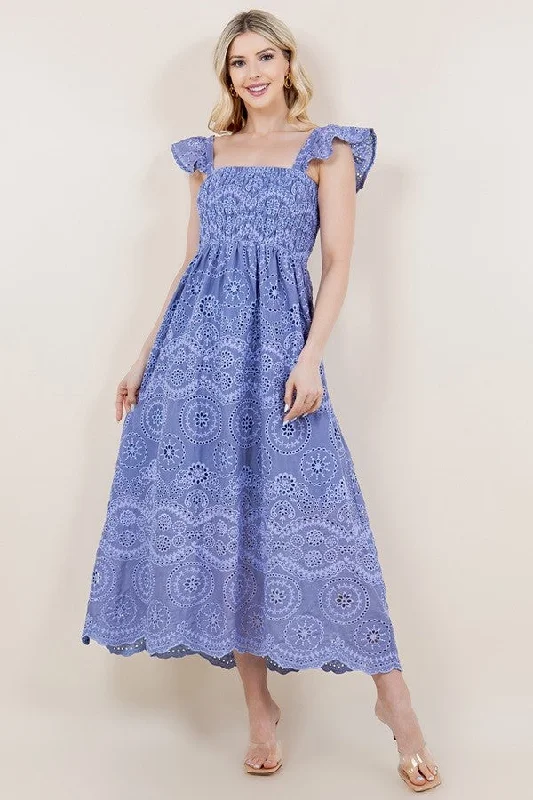 High-neck dresses for womenMiddleburg Eyelet Midi Dress